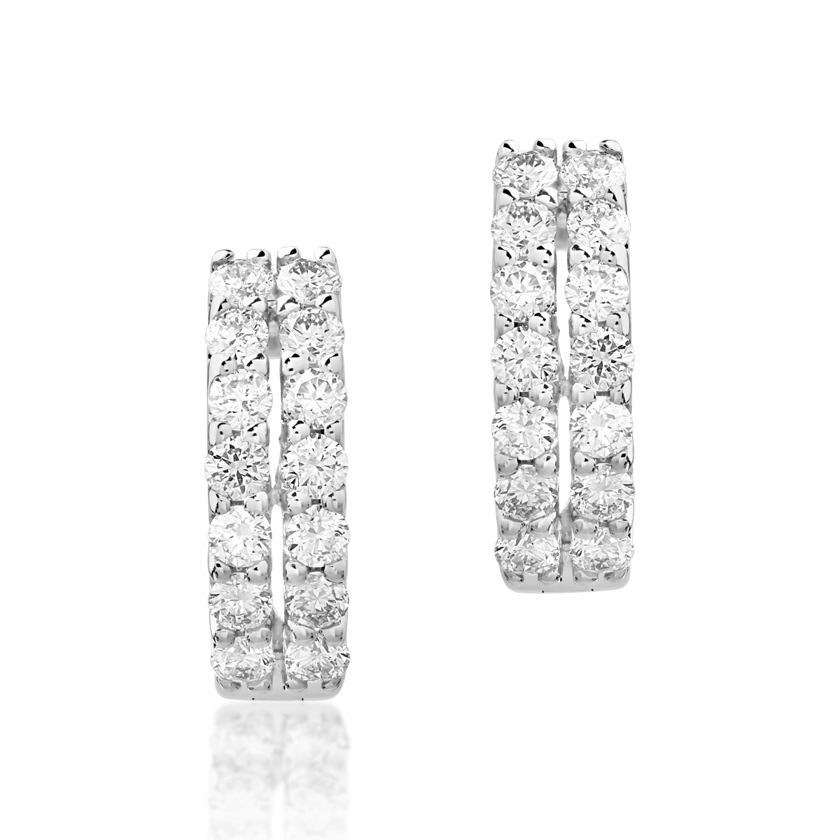 Poze Cercei din aur alb de 14K cu diamante de 0.777ct