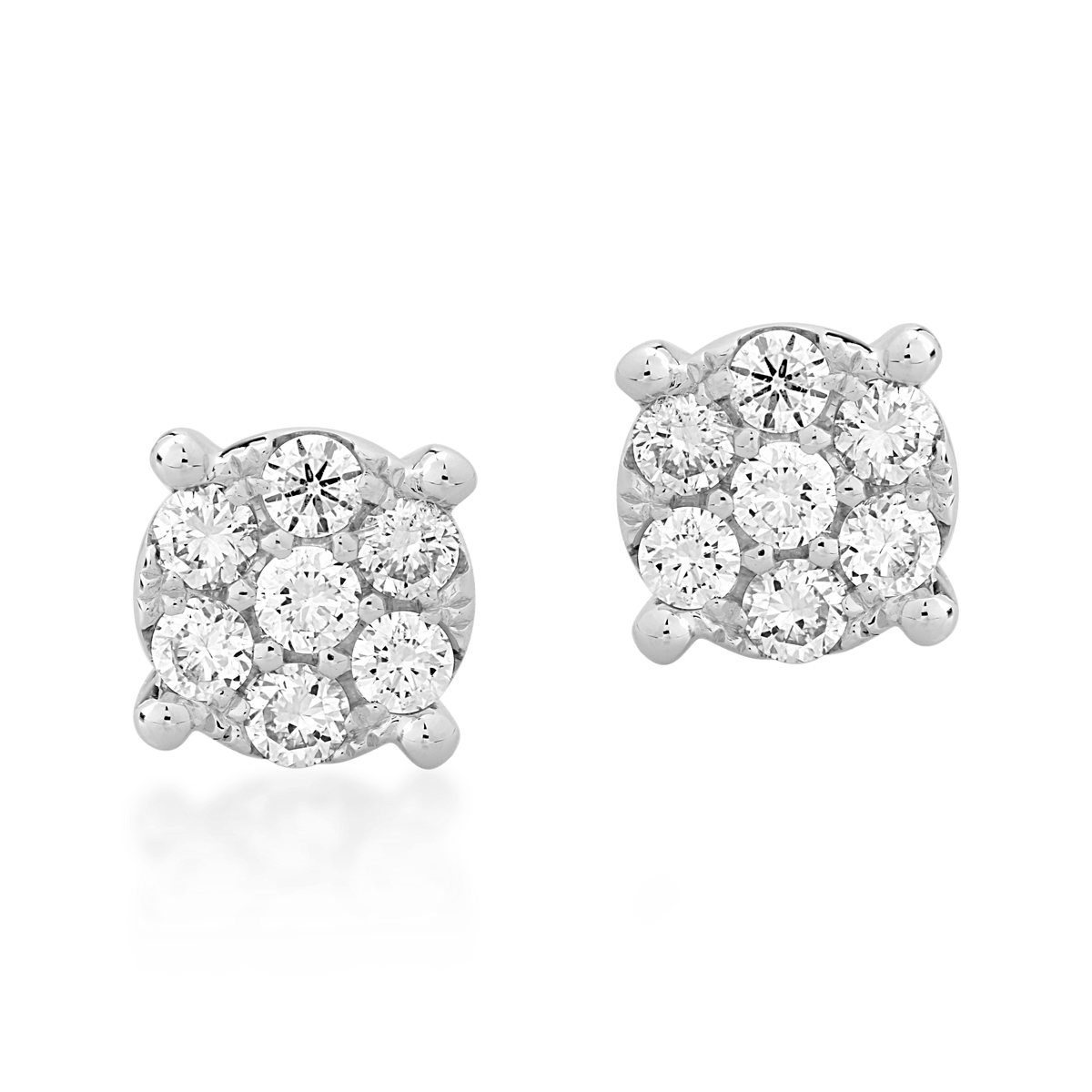 Poze Cercei din aur alb de 18K cu diamante de 0.87ct