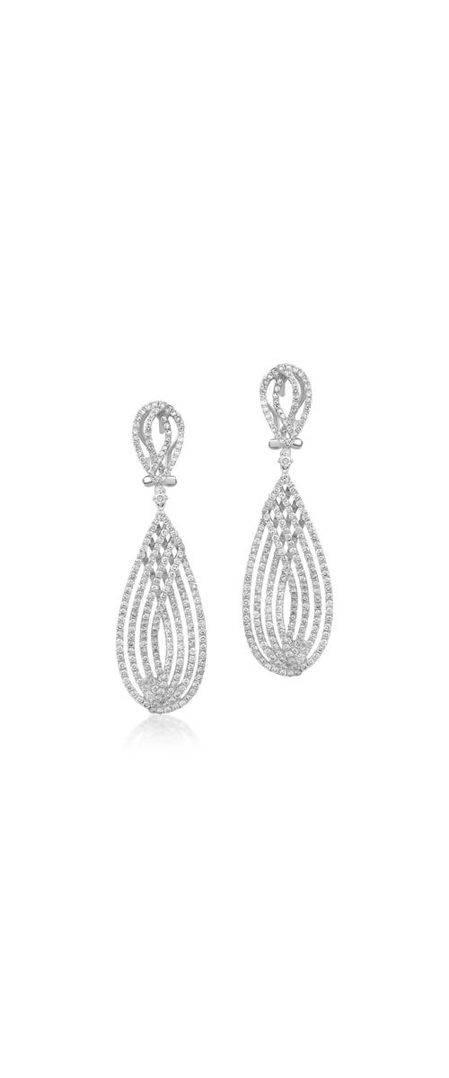 18K white gold earrings with diamonds of 3.98ct