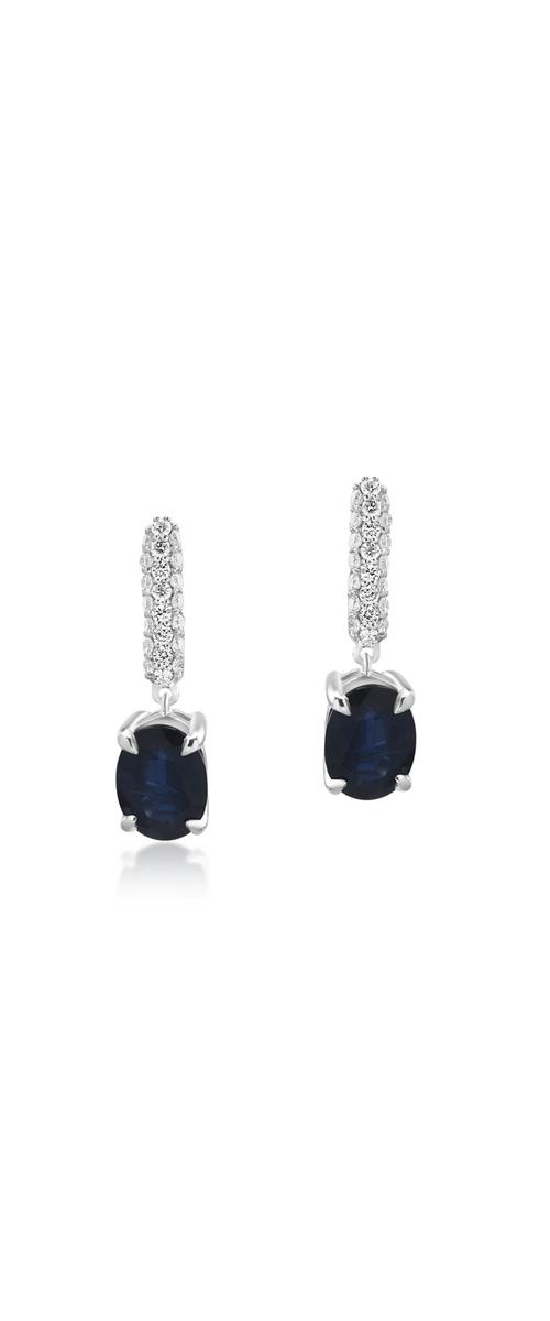 18K white gold earrings with 2.019ct sapphires and 0.221ct diamonds
