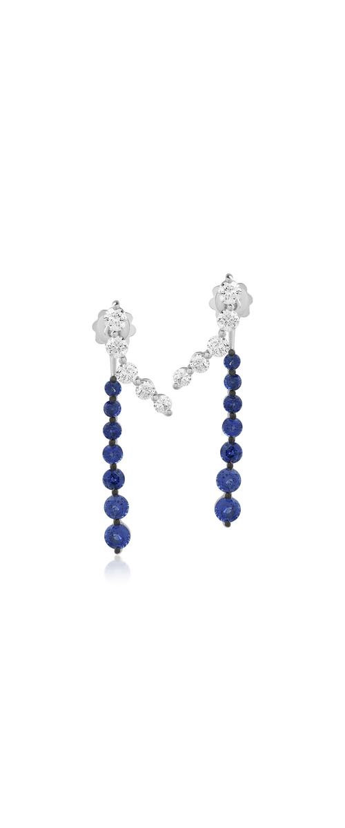 18K white gold earrings with 3.04ct sapphires and 1.43ct diamonds