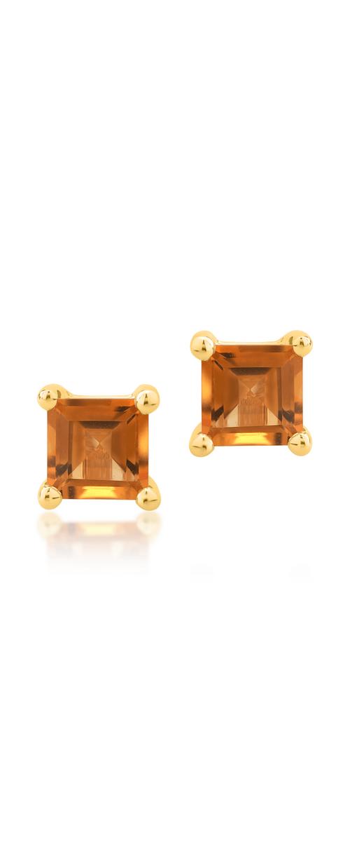 14K yellow gold earrings with 0.6ct citrines