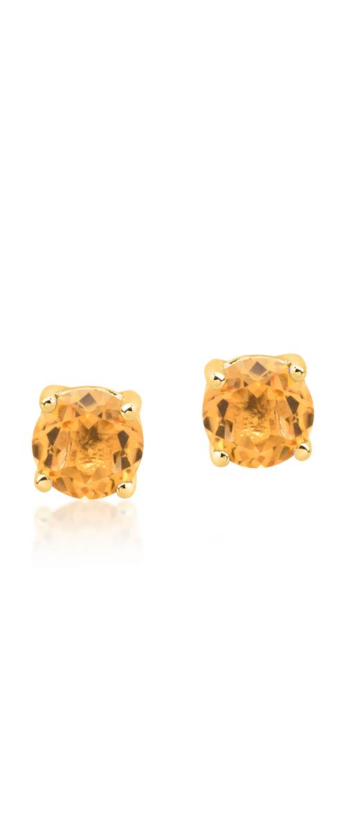 14K yellow gold earrings with citrines of 0.881ct