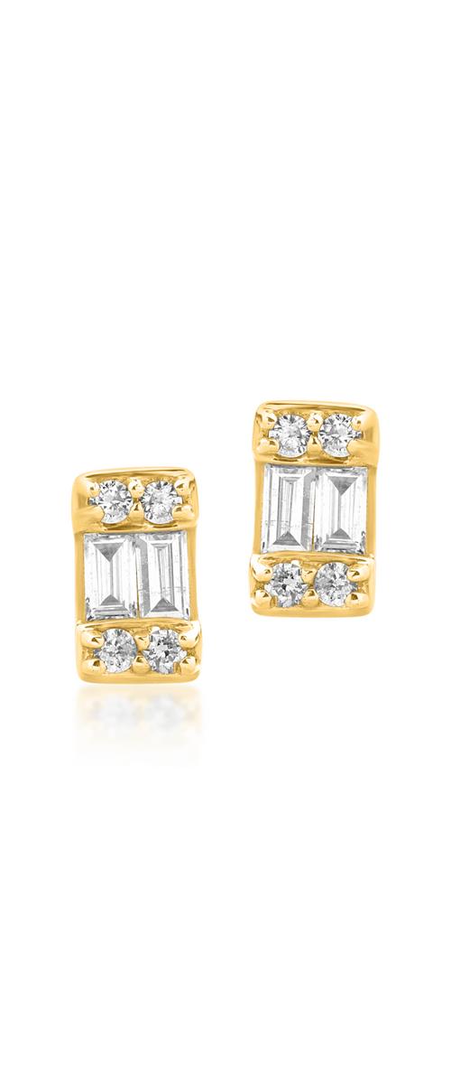 18K yellow gold earrings with 0.17ct diamonds