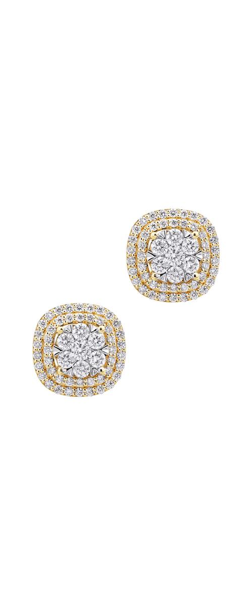 18K yellow gold earrings with 1.5ct diamonds
