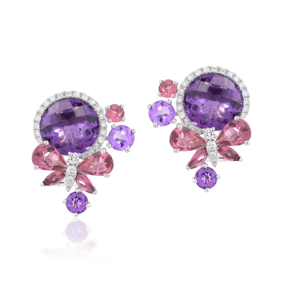 18K white gold earrings with 9.4ct semiprecious stones