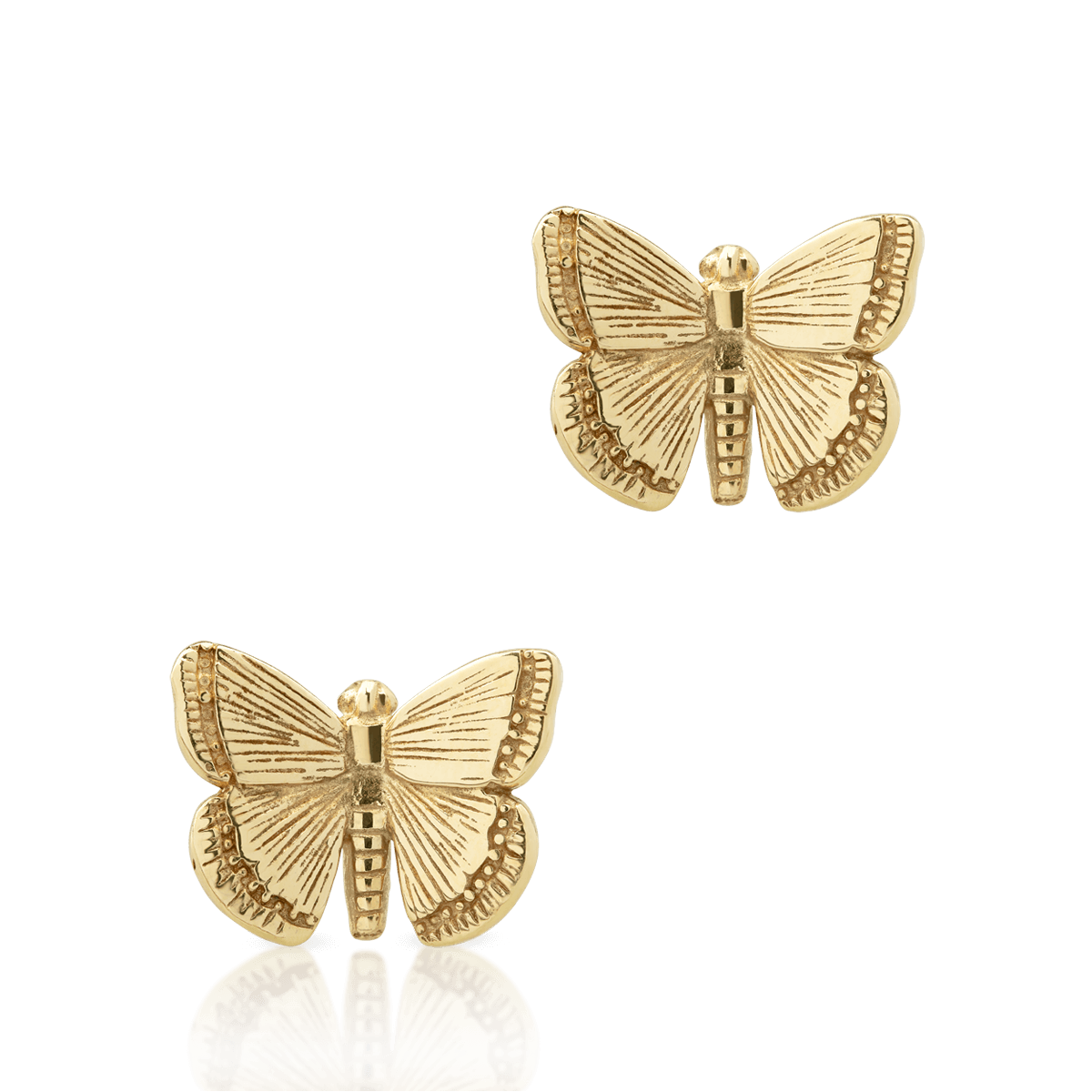 Poze Cercei fluture din aur galben de 14K