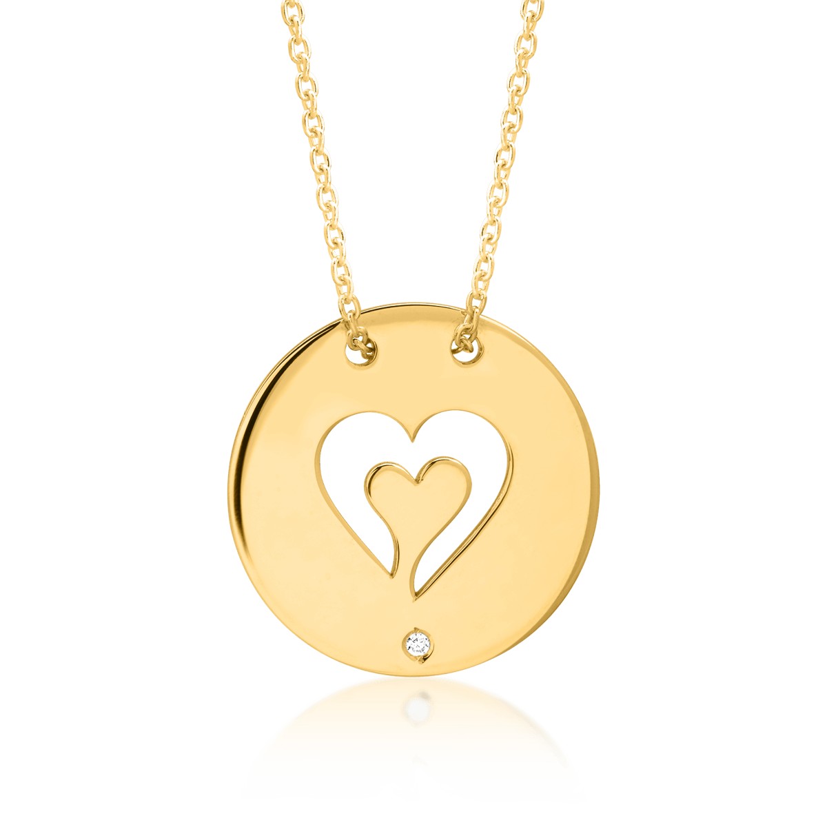 14K yellow gold chain with pendants