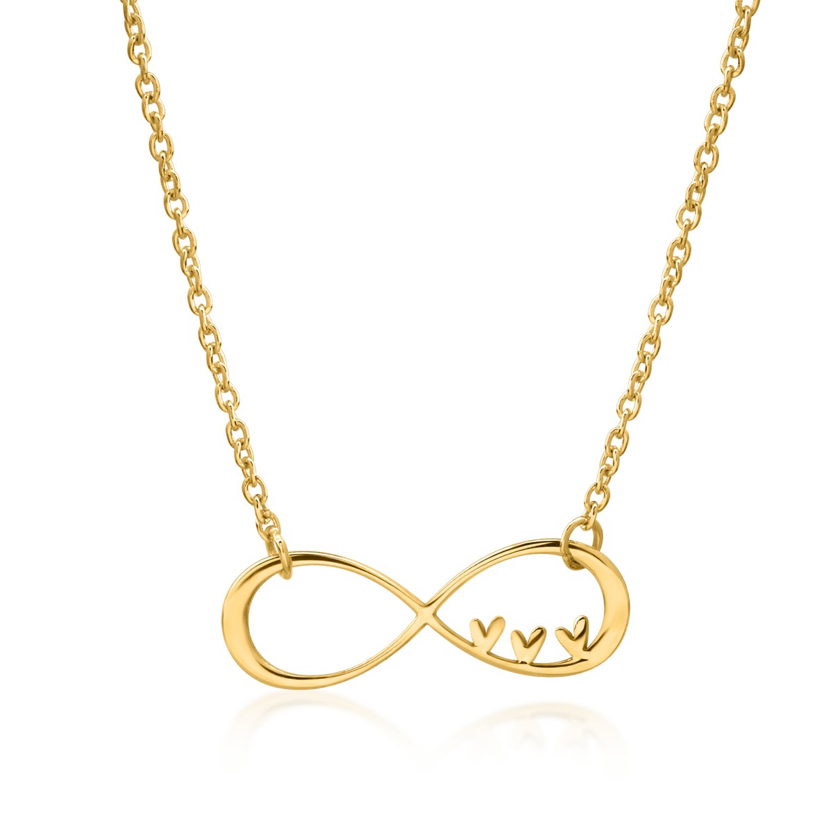 14K yellow gold necklace with infinity charm