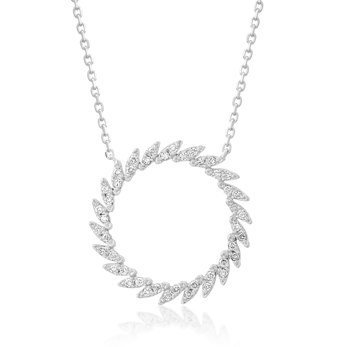 14K white gold necklace with diamonds of 0.21ct