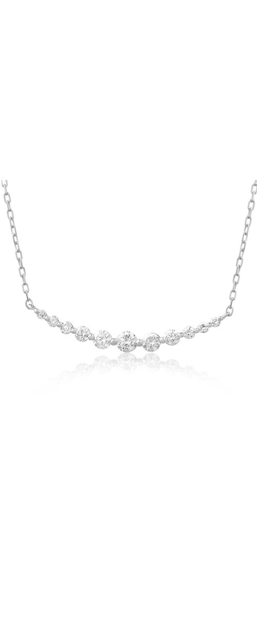 18K white gold pendant necklace with 0.34ct diamonds