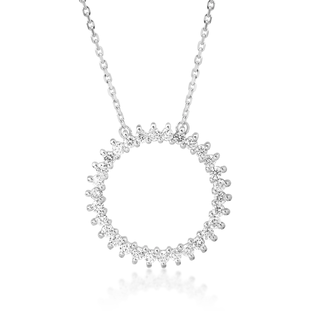 18K white gold chain with pendant with diamonds of 0.53ct