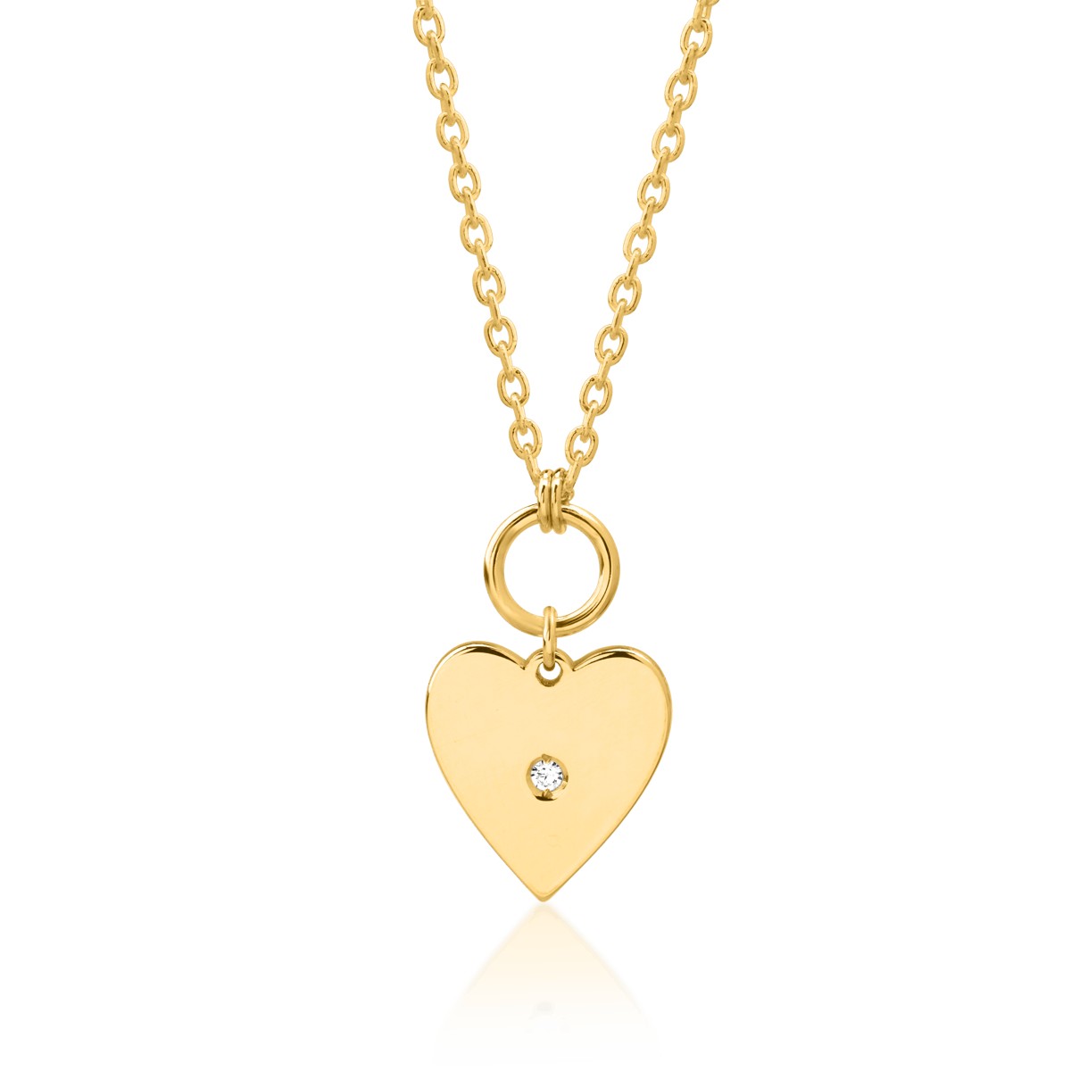 14K yellow gold necklace with heart pendant