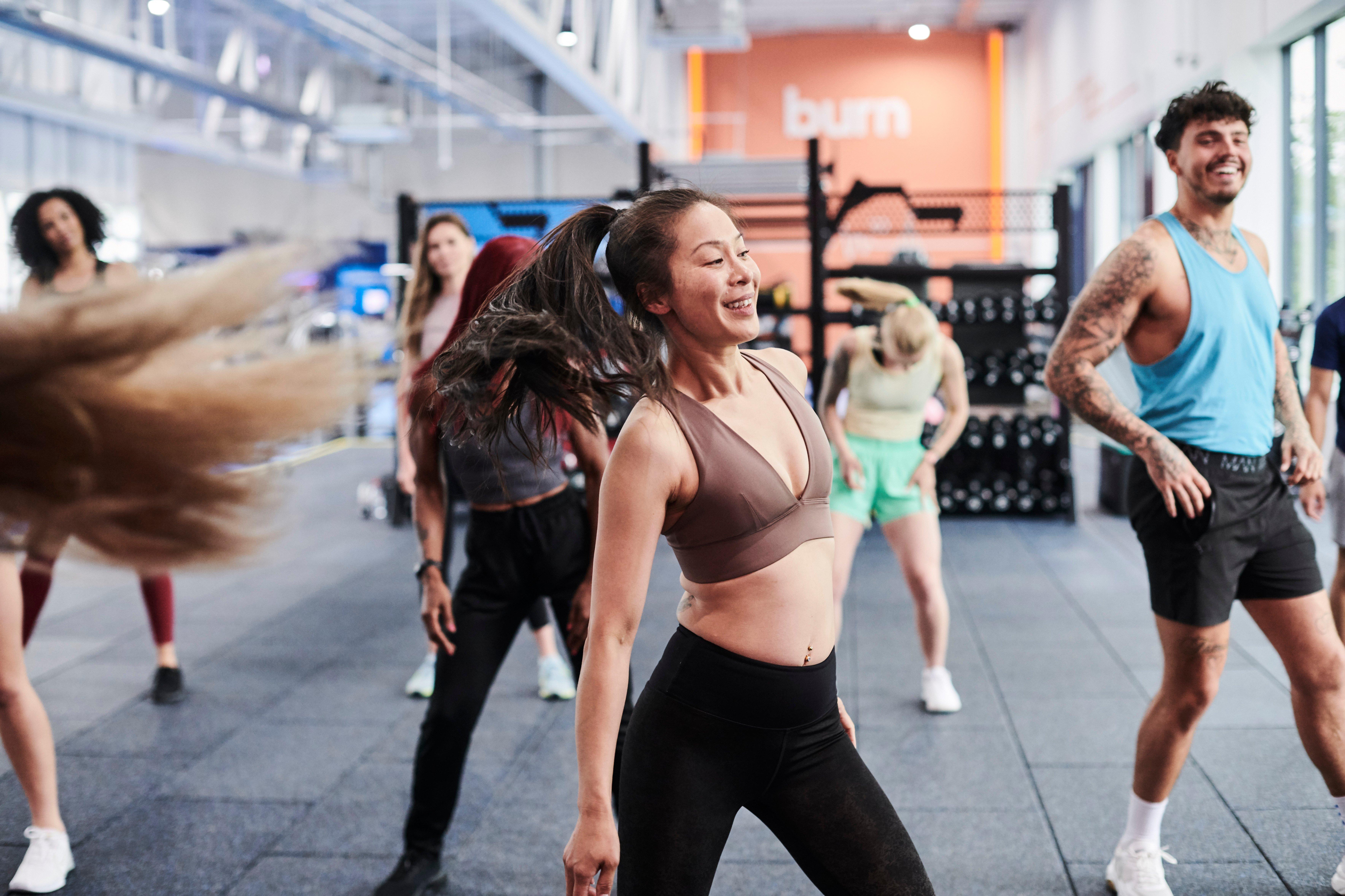 Members at a HIIT class