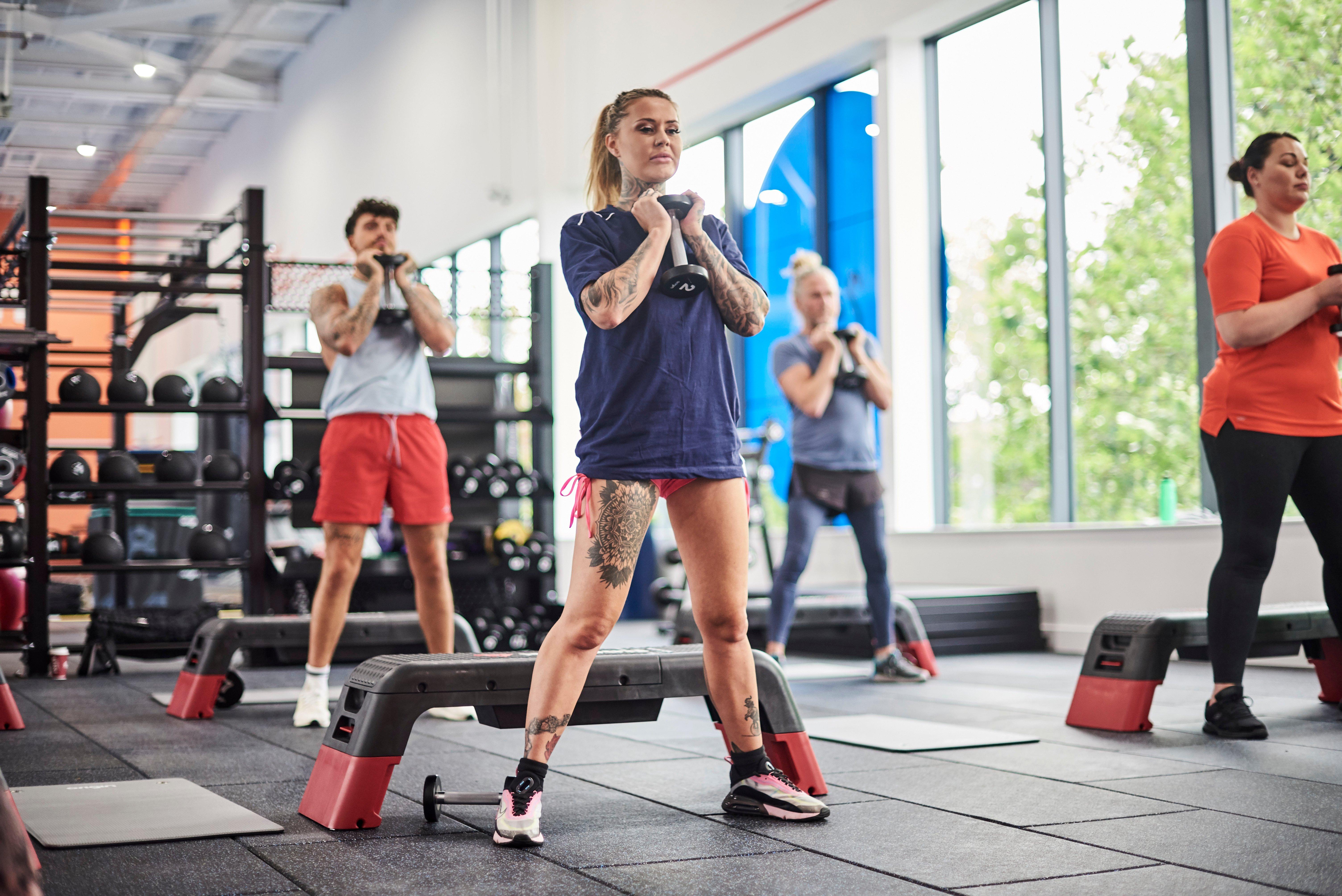 Members at body conditioning class