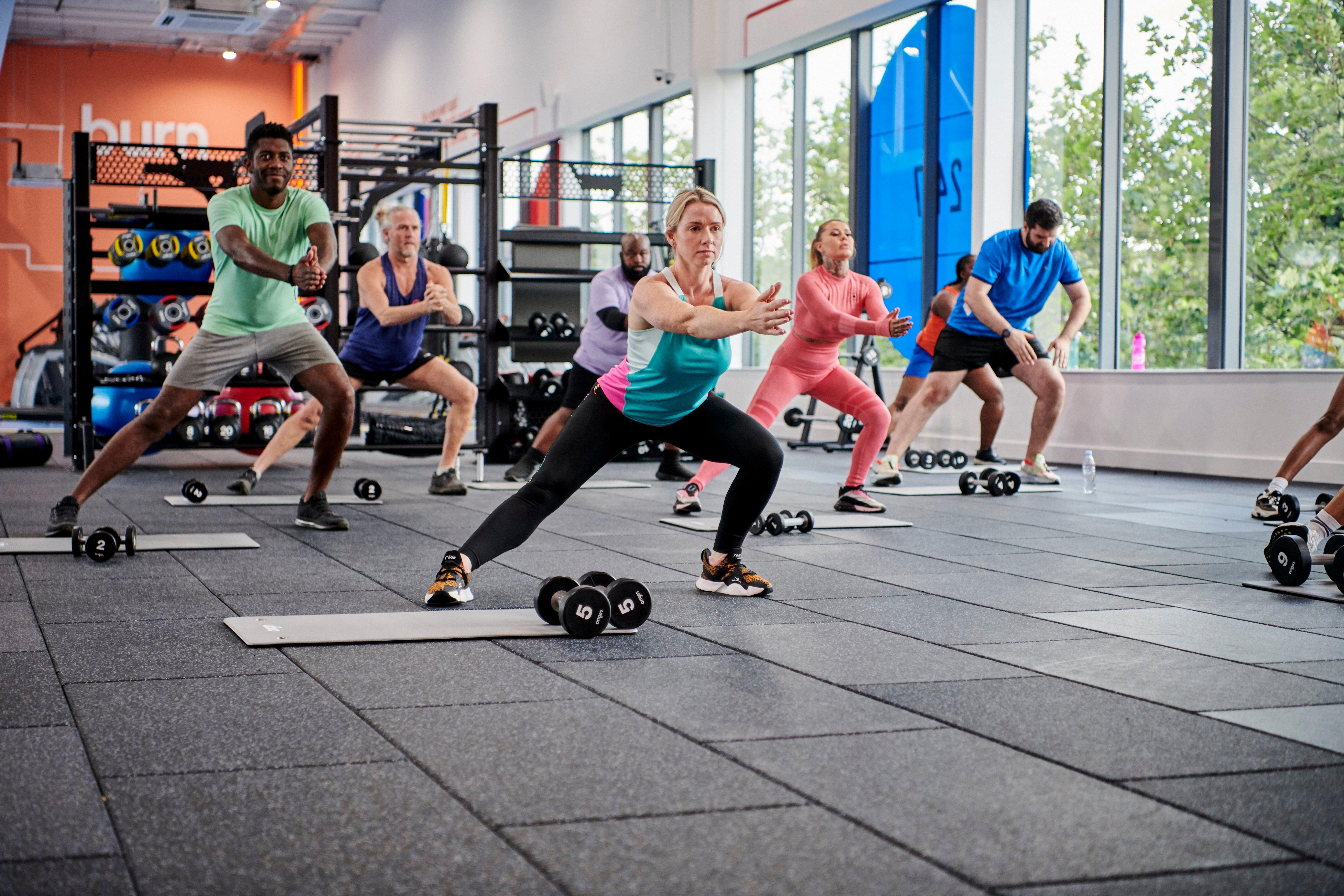 Members at a strength and conditioning class
