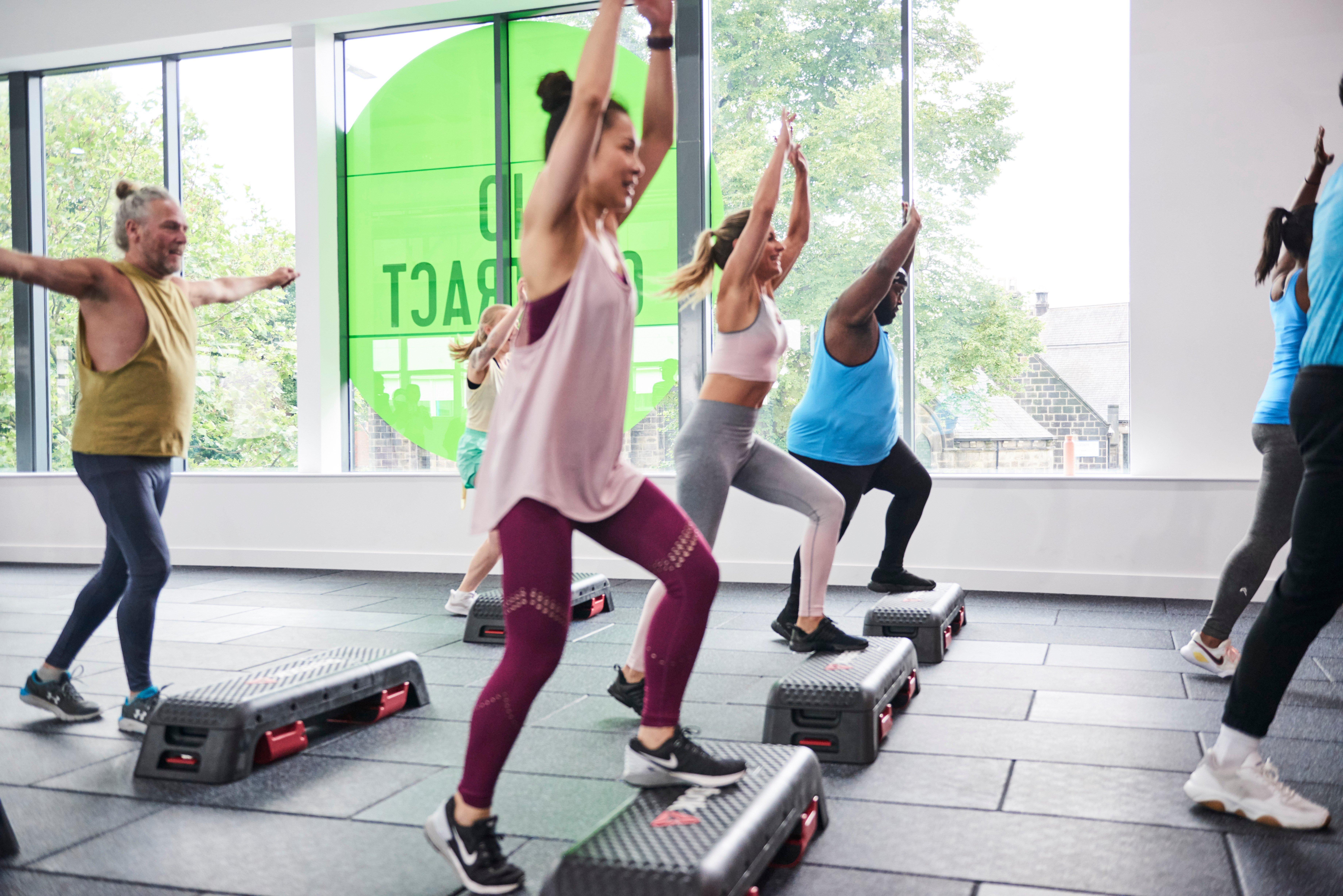 Members at cardio classes