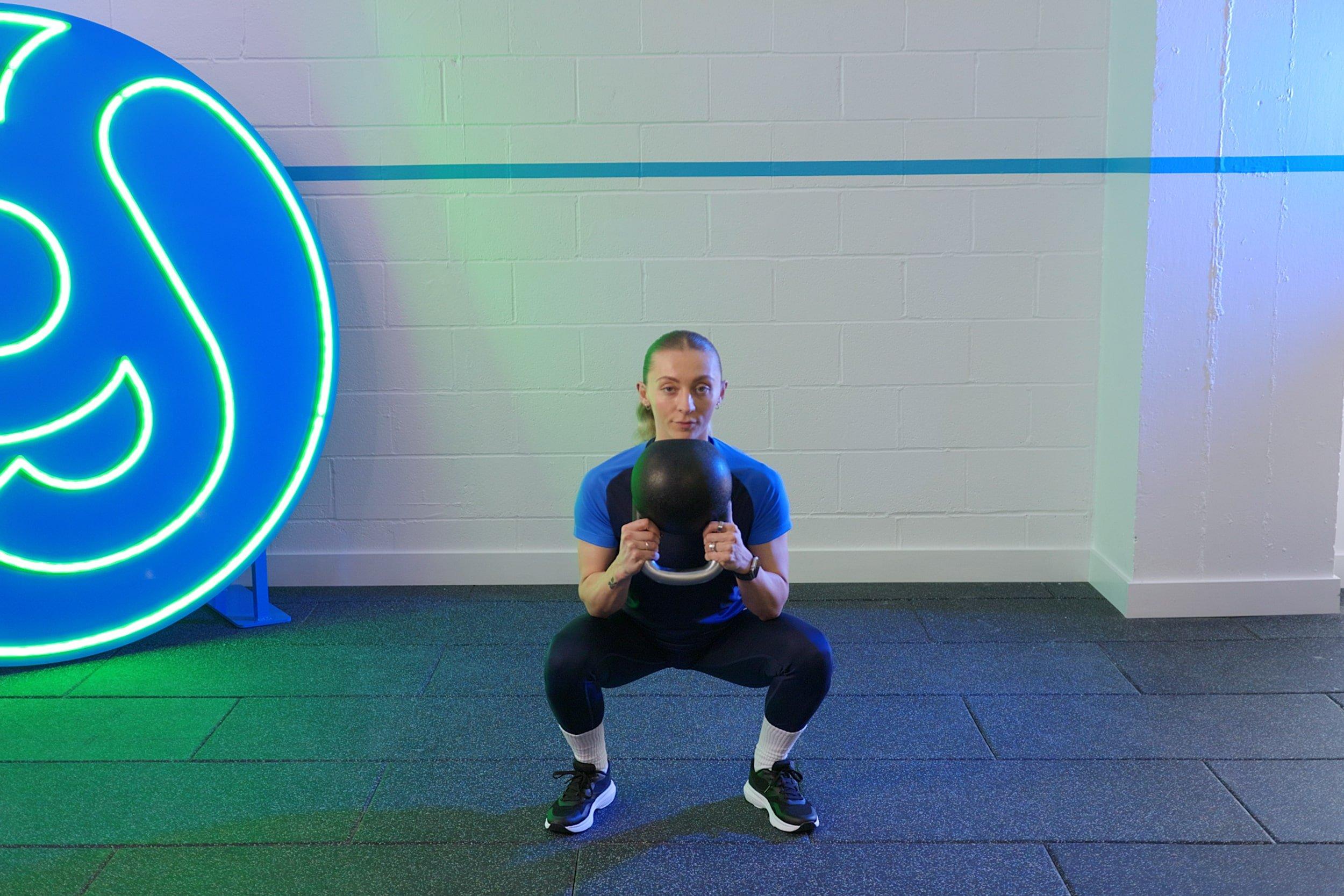 Member doing goblet squats