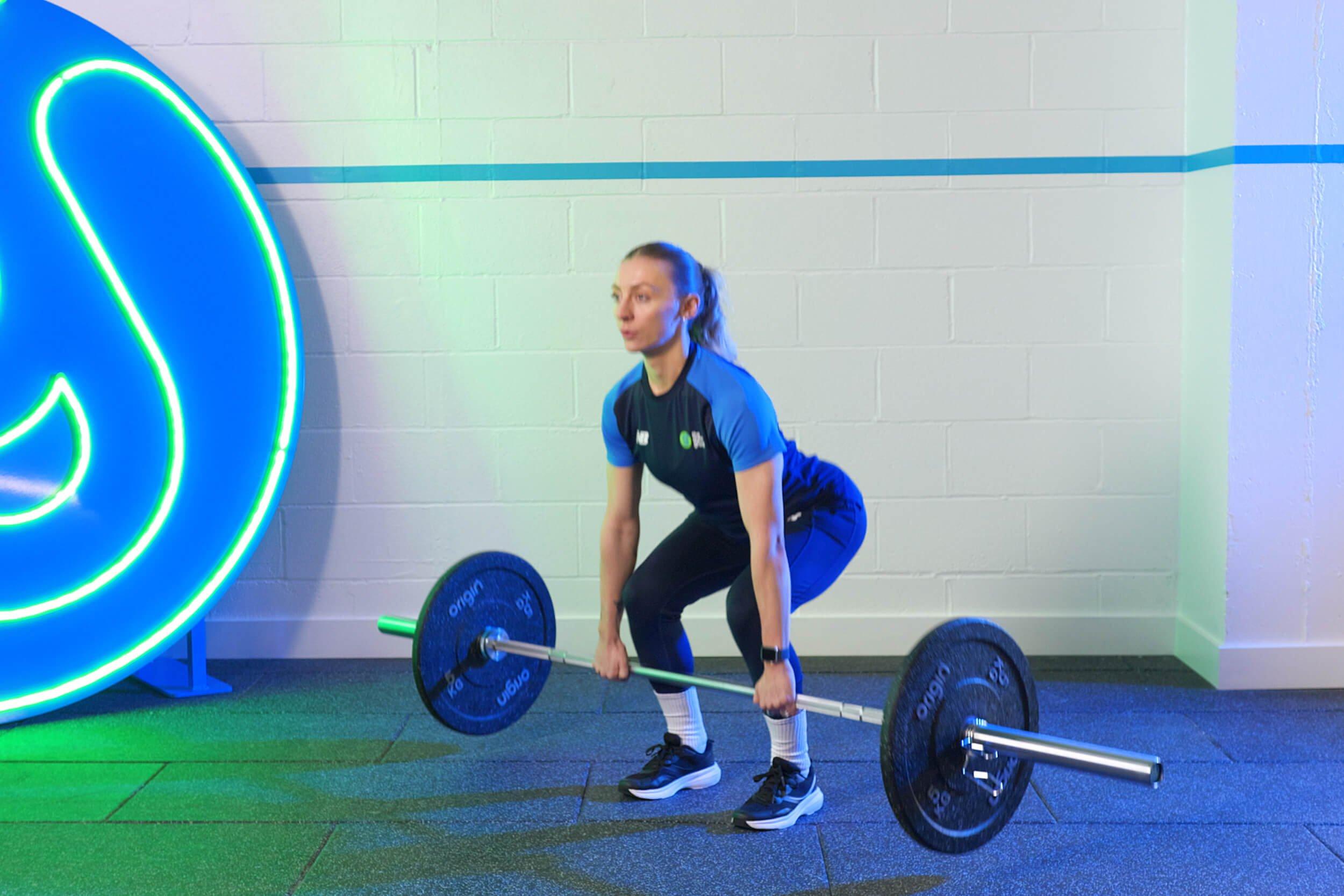 Member doing a deadlifts
