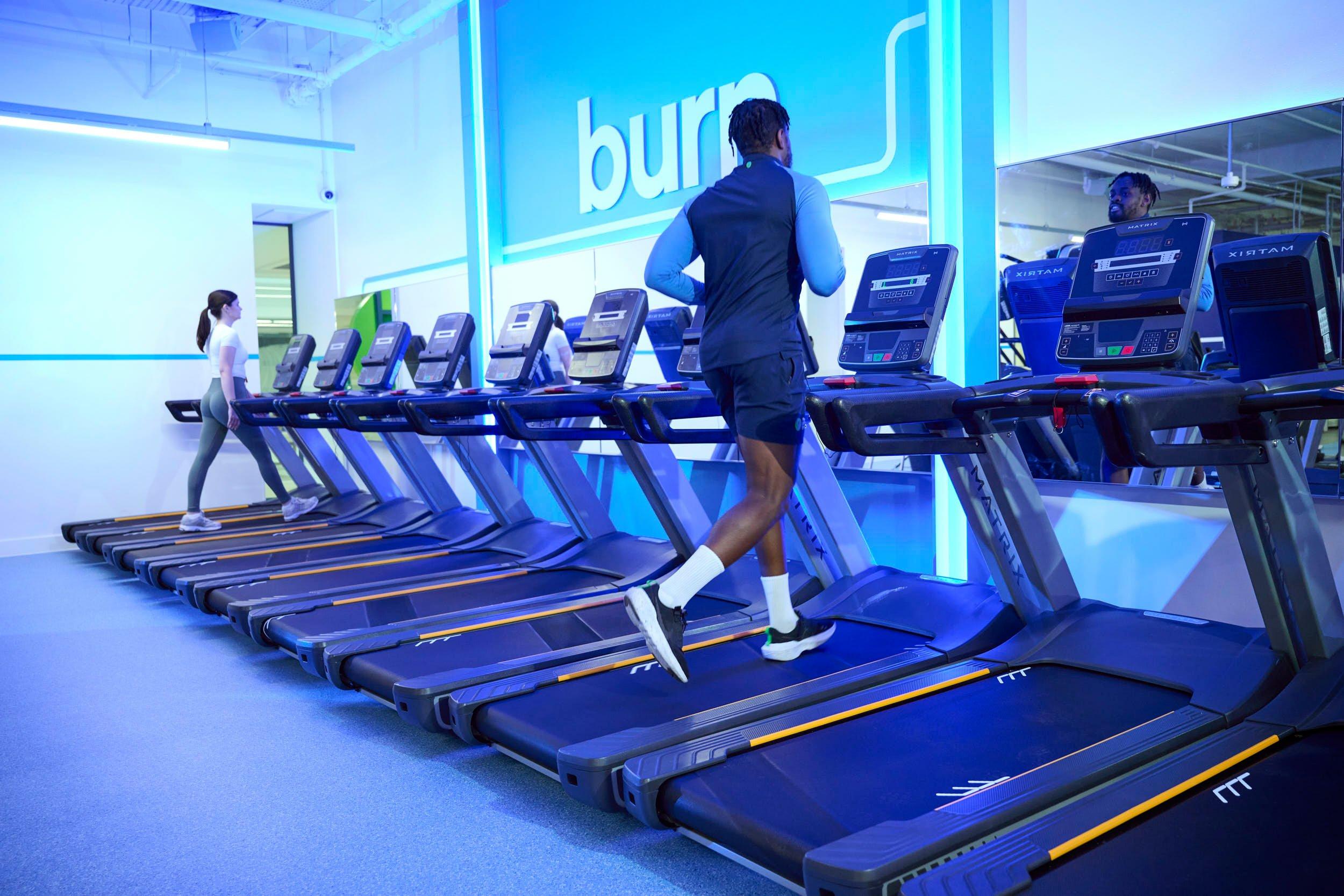 Gym member running on the treadmill