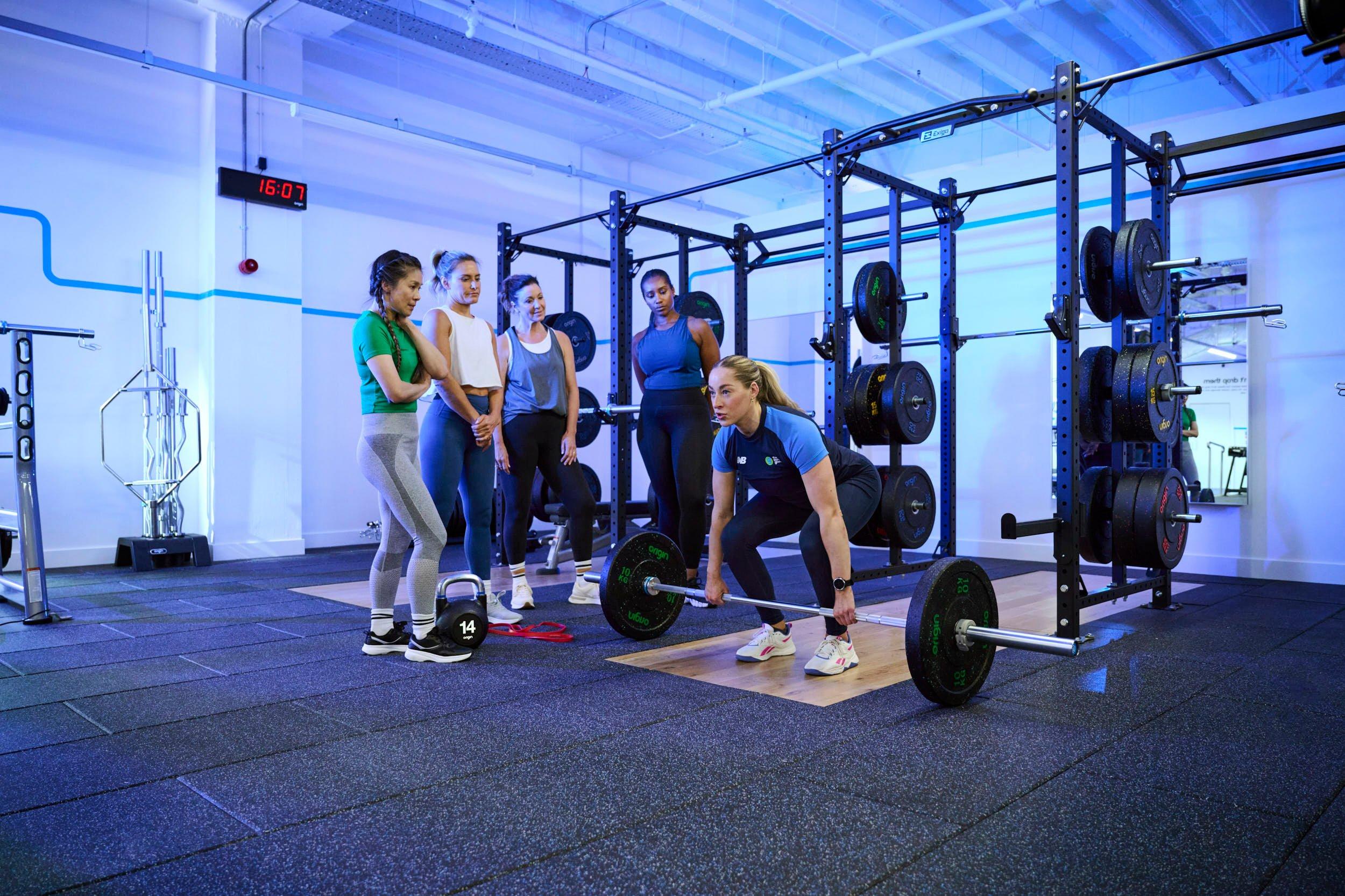 Members at deadlift workshop