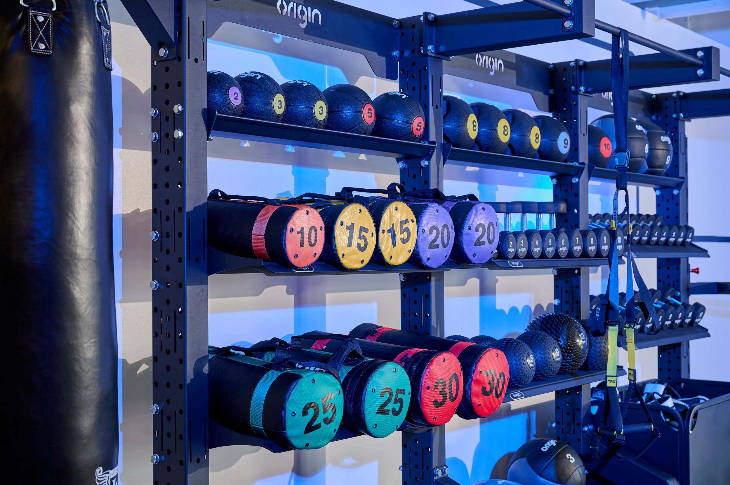 Gym training ring with power bags.