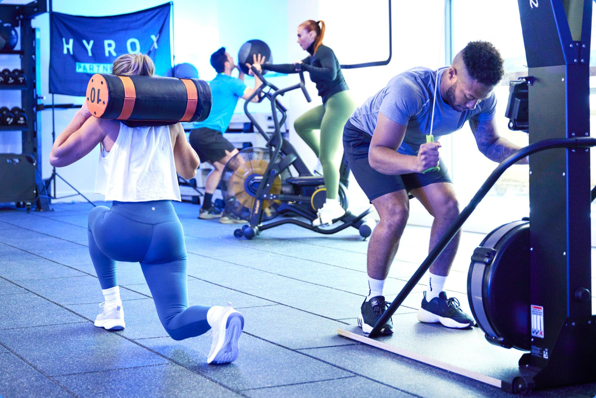 Members participating in a HYROX class