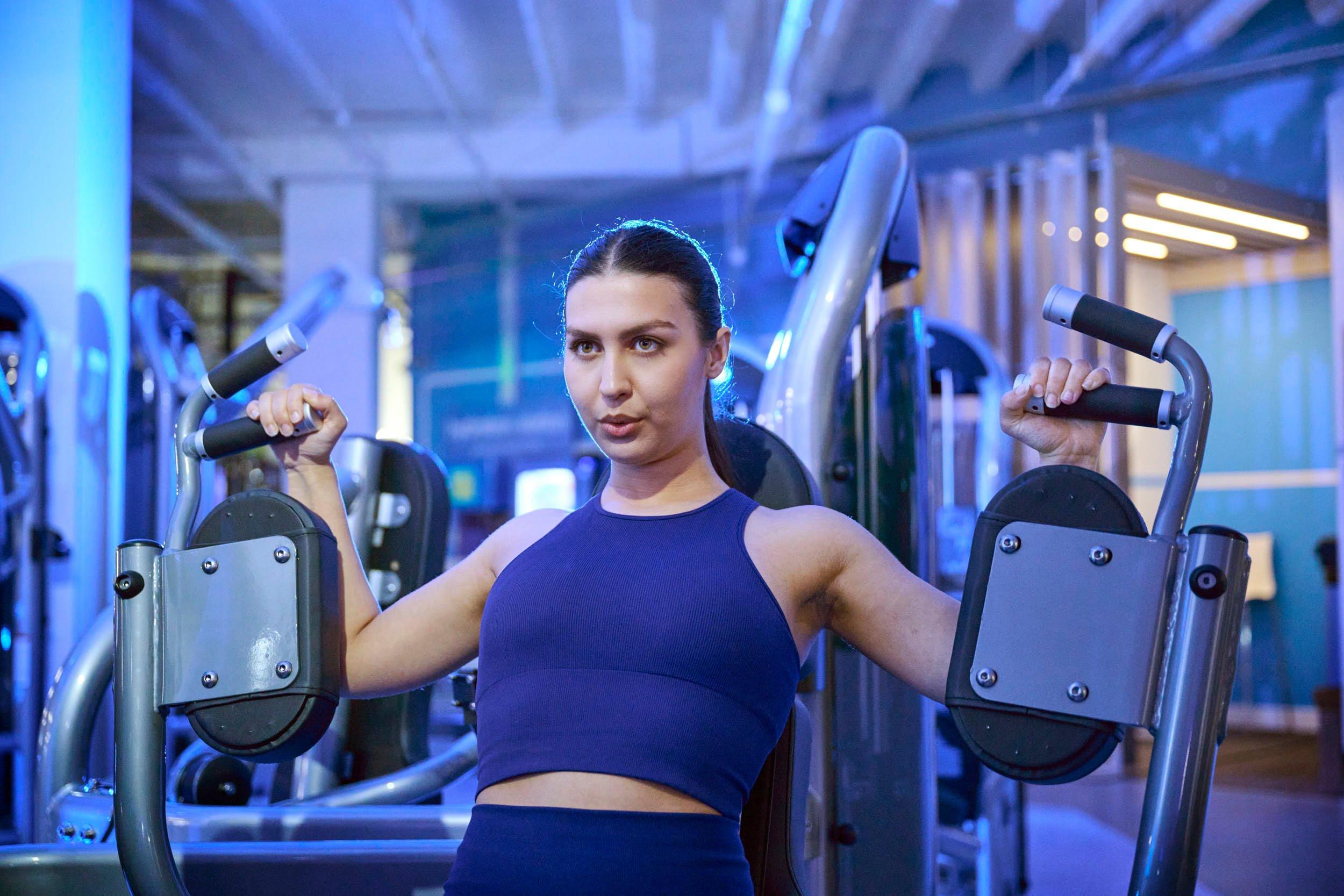 Student Performing a Pec Fly