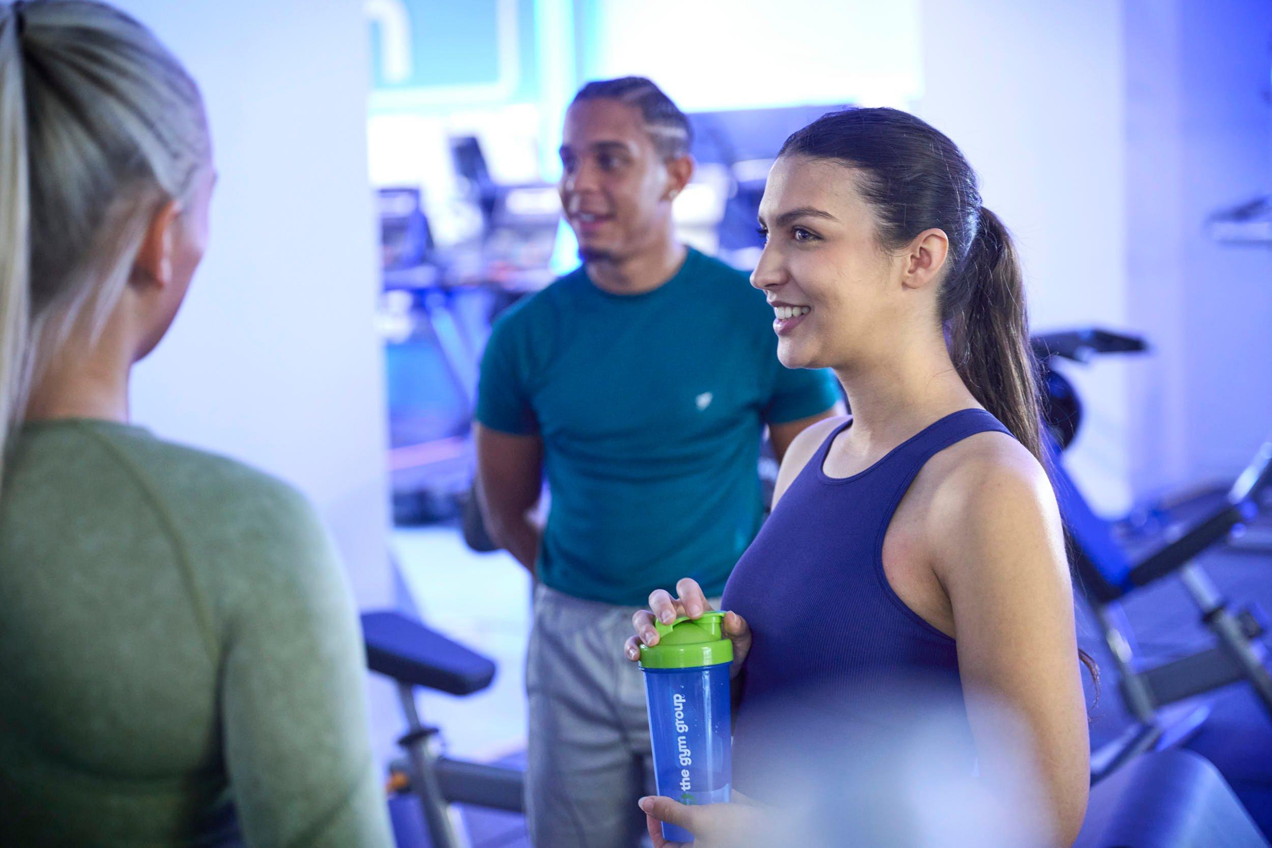 Members at the gym having a conversation