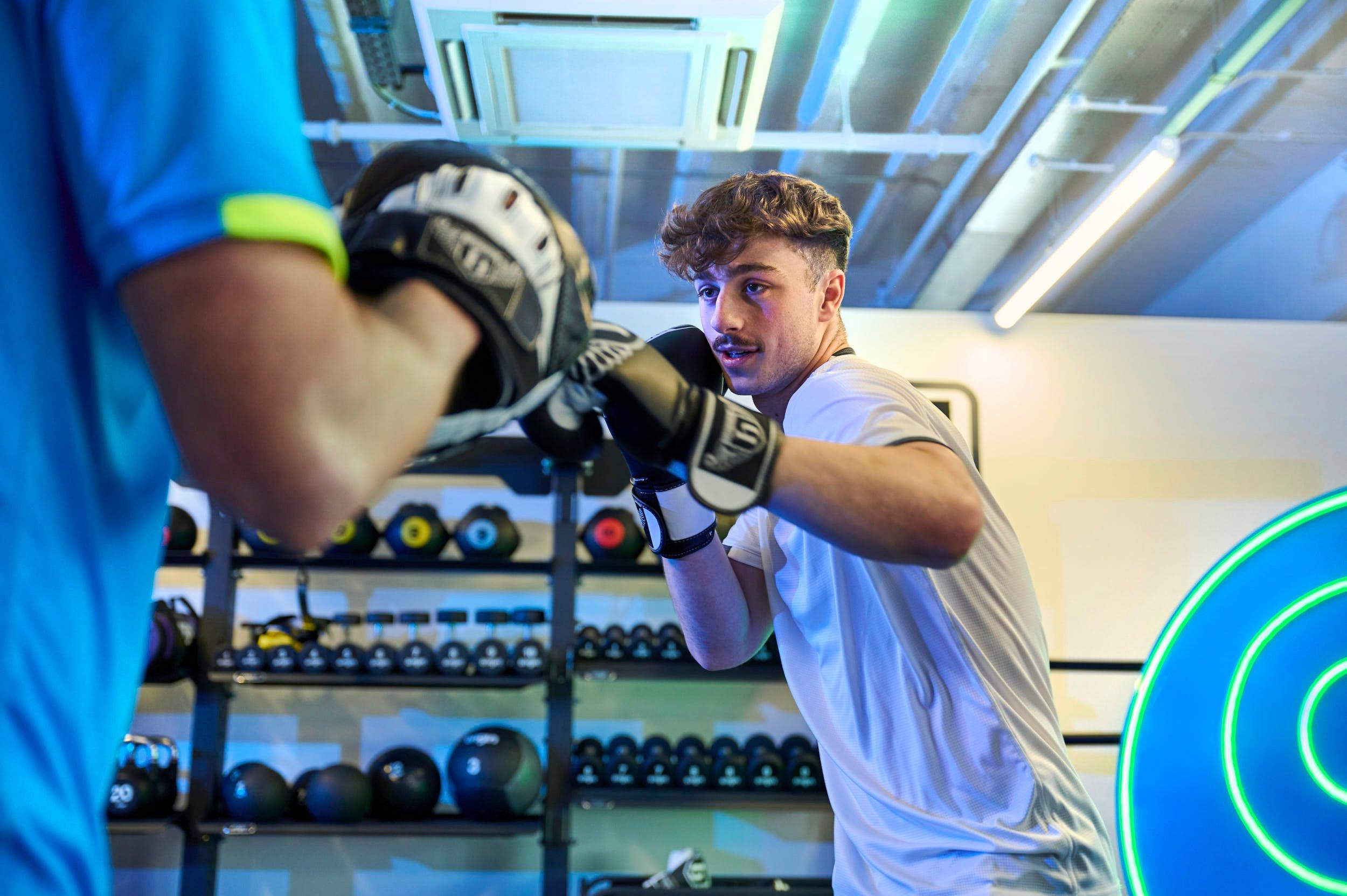 Gym member during a boxing class