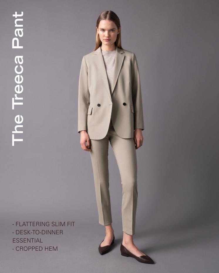 Theory Synthetic Treeca in Grey - Save 10% Slacks and Chinos Slacks and Chinos Theory Trousers Womens Trousers Grey 