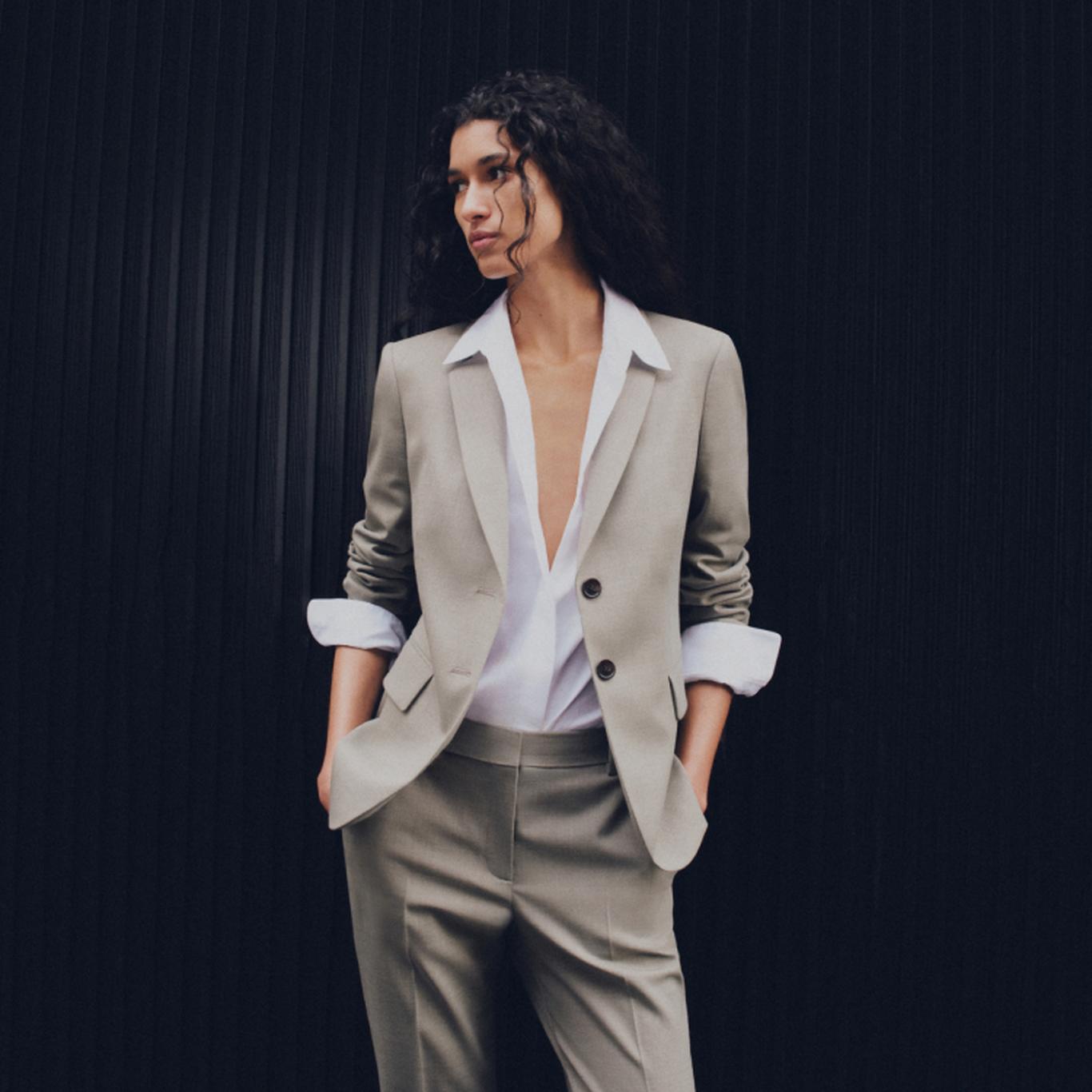Fitted Shirt in Good Cotton in White | Women's Tailored Shirt | Theory