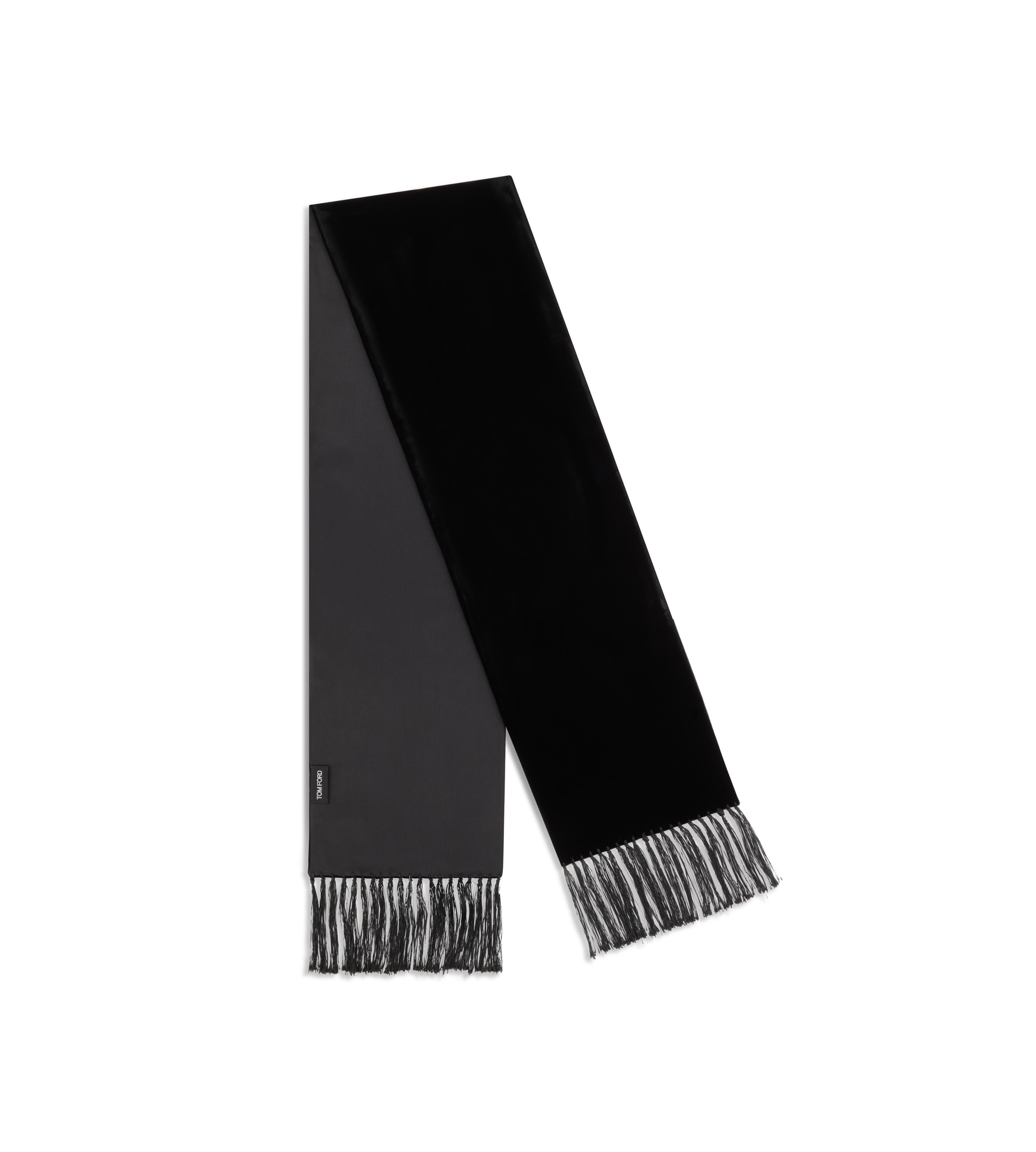 VELVET TASSEL EVENING SCARF