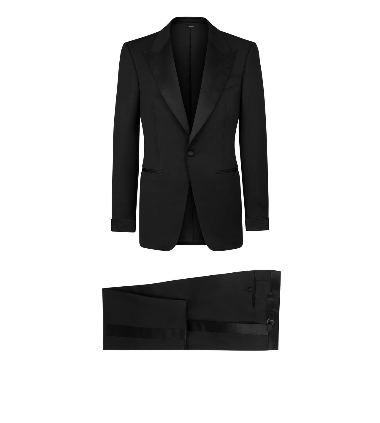 TOM FORD WOOL BLACK WOOL MOHAIR SHELTON TUXEDO