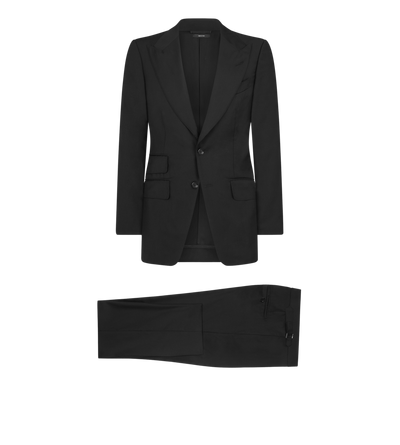 TOM FORD WOOL BLACK MASTER TWILL SHELTON SUIT