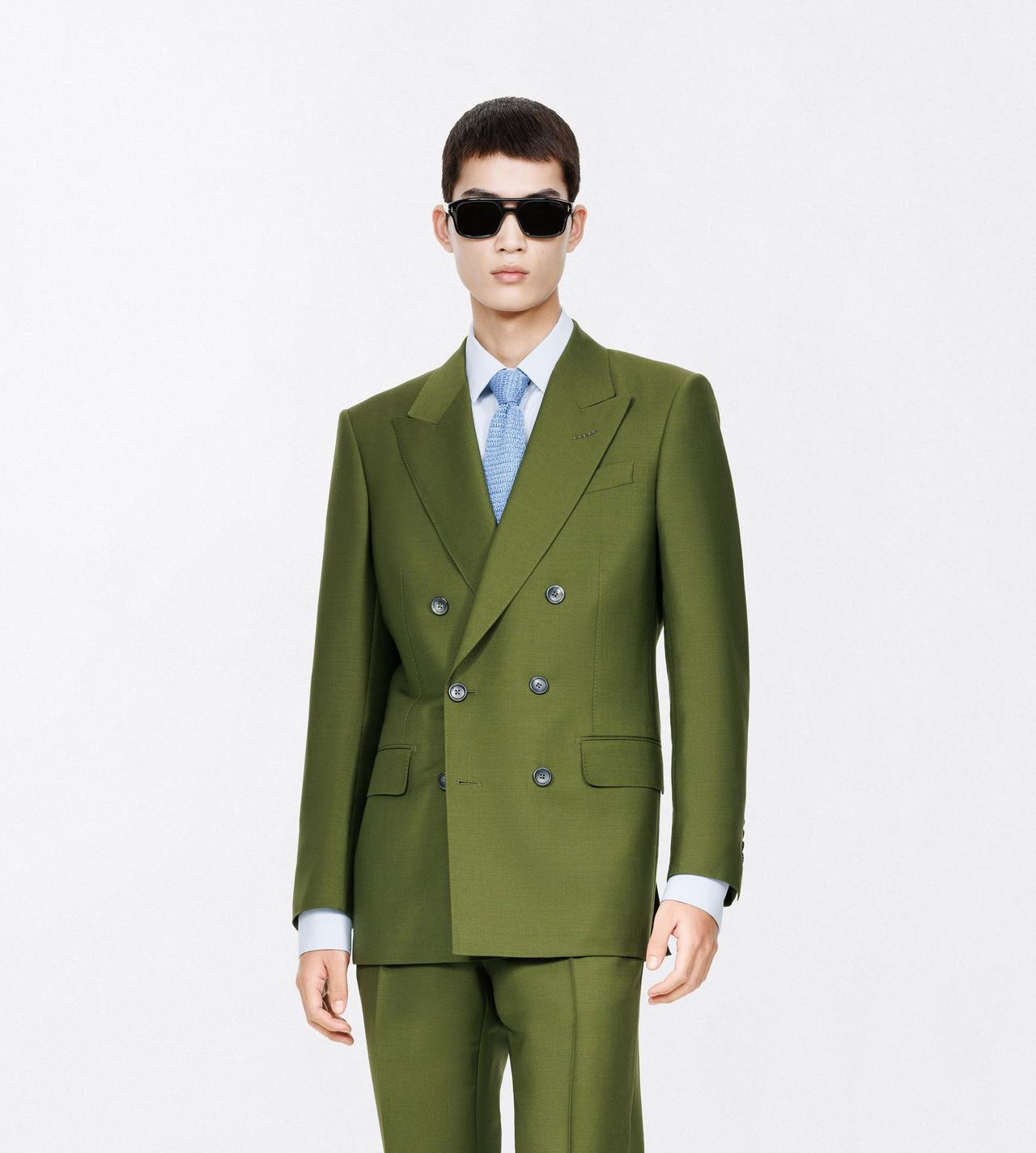 TOM FORD MOHAIR WOOL BLEND GRASS PLAIN WEAVE SUIT