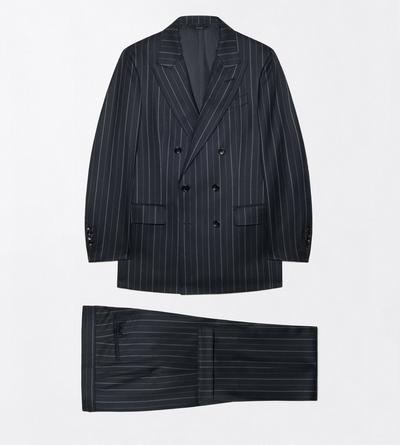 TOM FORD WOOL BLACK ALTERNATE WOOL STRIPE SUIT