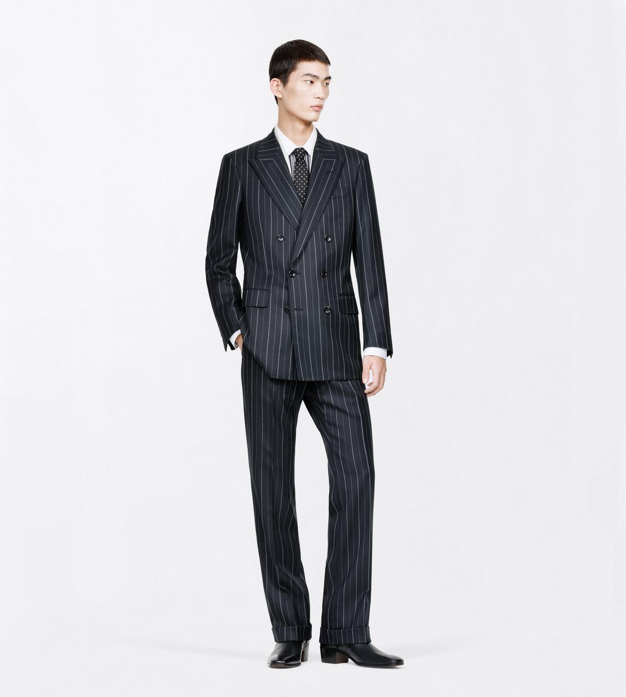 TOM FORD WOOL BLACK ALTERNATE WOOL STRIPE SUIT