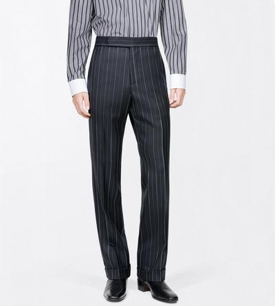 TOM FORD WOOL BLACK ALTERNATE WOOL STRIPE SUIT