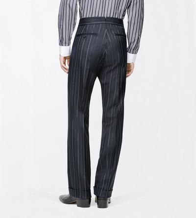 TOM FORD WOOL BLACK ALTERNATE WOOL STRIPE SUIT