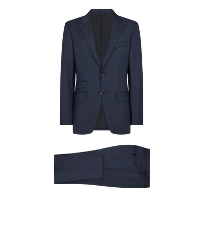 TOM FORD WOOL NAVY SHARKSKIN O'CONNOR SUIT
