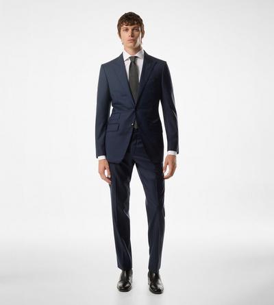 TOM FORD WOOL NAVY SHARKSKIN O'CONNOR SUIT