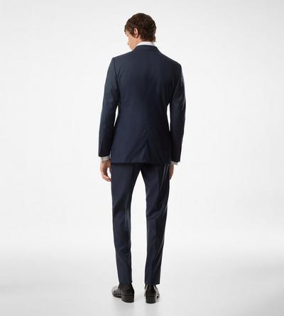 TOM FORD WOOL NAVY SHARKSKIN O'CONNOR SUIT