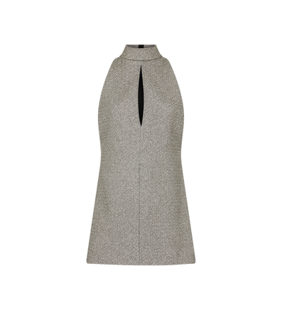 SPARKLING JACQUARD HALTERNECK MINI COCKTAIL DRESS image number 0