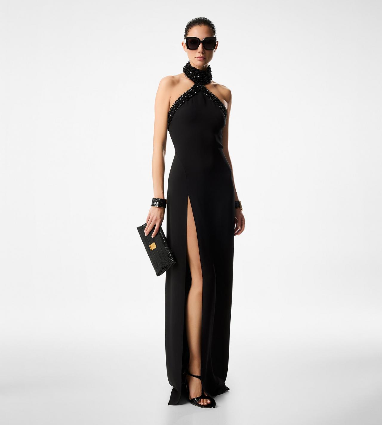 EMBROIDERED HALTERNECK EVENING DRESS | Tom Ford Fashion EMBROIDERED HALTERNECK EVENING DRESS | Tom Ford Fashion