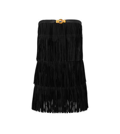 FRINGE EMBROIDERY MINI COCKTAIL DRESS image number 0