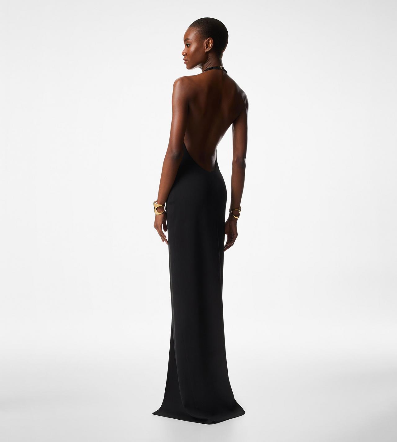 SABLE' HALTER NECK EVENING DRESS image number 2