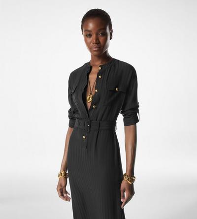 STRIPED WHITNEY FLUID SILK LONG SHIRT DRESS | Tom Ford Fashion STRIPED WHITNEY FLUID SILK LONG SHIRT DRESS | Tom Ford Fashion