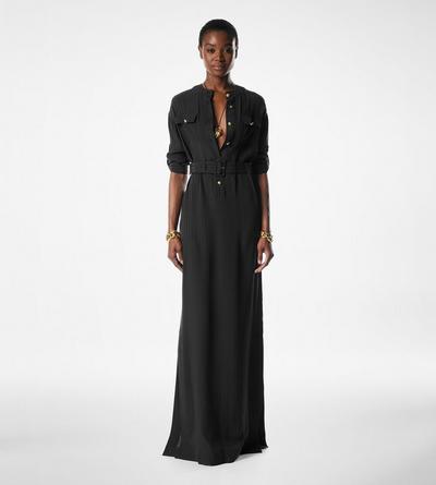 STRIPED WHITNEY FLUID SILK LONG SHIRT DRESS | Tom Ford Fashion STRIPED WHITNEY FLUID SILK LONG SHIRT DRESS | Tom Ford Fashion