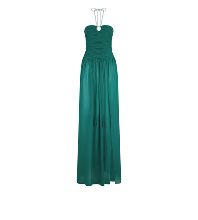 EVENING DRESS WITH DRAWSTRINGS AND CUT OUT DETAILS image number 0